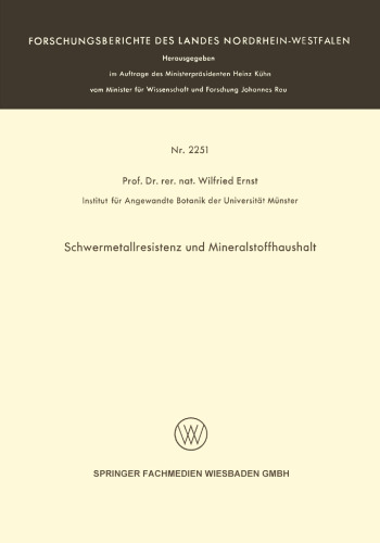 مقاومت در برابر فلزات سنگین و توازن مواد معدنی