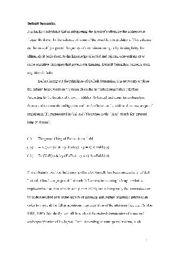 ﻿دایره المعارف زبان و زبان شناسی. معناشناسی پیش فرض
