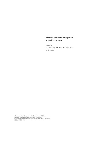عناصر و ترکیبات آنها در محیط زیست: وقوع ، تجزیه و تحلیل و ارتباط بیولوژیکی (مجموعه 3 جلد)