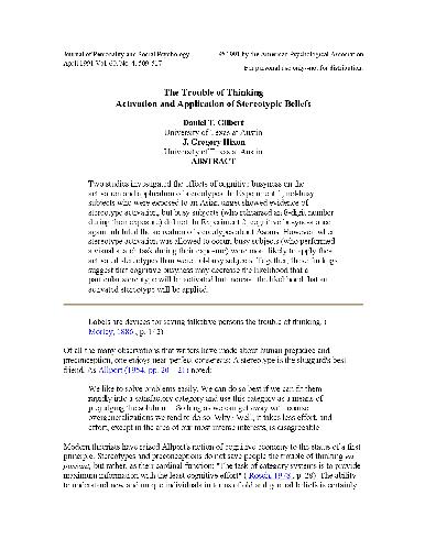 ﻿فعال سازی و به کارگیری باورهای کلیشه ای