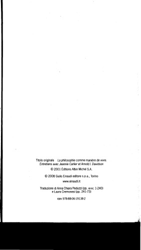 فلسفه به عنوان راهی برای زندگی. مکالمات با جانی کارلی و آرنولد ای. دیویدسون