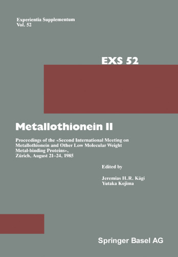 Metallothionein II: مجموعه مقالات 