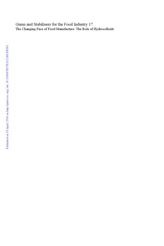 ﻿لثه و تثبیت کننده برای صنایع غذایی. 17 ، تغییر چهره تولید مواد غذایی: نقش هیدروکلوئیدها