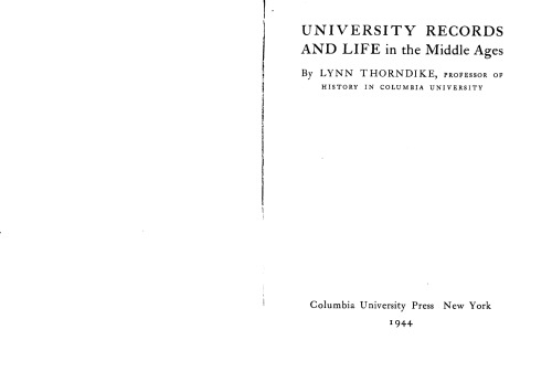 ﻿سوابق دانشگاهی و زندگی در قرون وسطی