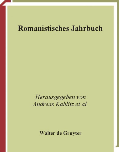 Romanistisches Jahrbuch: 2007