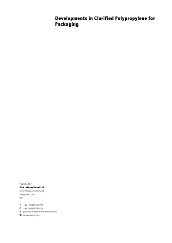 ﻿پیشرفت در پلی پروپیلن شفاف برای بسته بندی