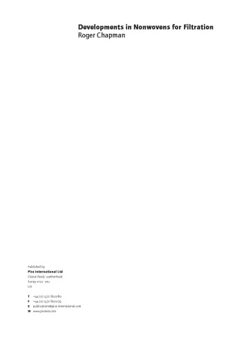 ﻿پیشرفت در منسوجات نبافته برای فیلترها