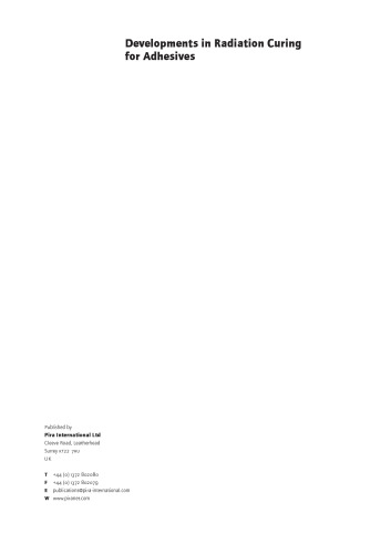 ﻿پیشرفت در پخت پرتو برای چسب ها