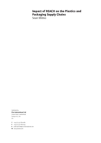 ﻿تاثیر REACH بر زنجیره تامین پلاستیک و بسته بندی