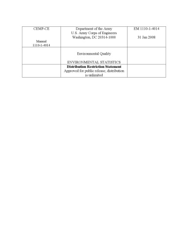 ﻿Environmental Statistics: Environmental Quality - Engineering and Design (EM 1110-1-4014)