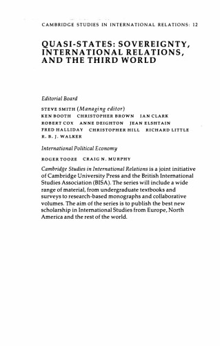 شبه دولتها: حاکمیت ، روابط بین الملل و جهان سوم