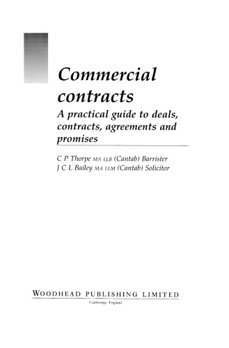 قراردادهای تجاری راهنمای عملی معاملات ، قراردادها ، توافقات و وعده ها