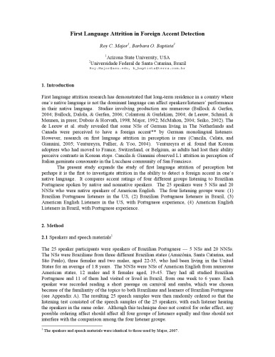 ﻿فرسایش زبان اول در تشخیص لهجه خارجی