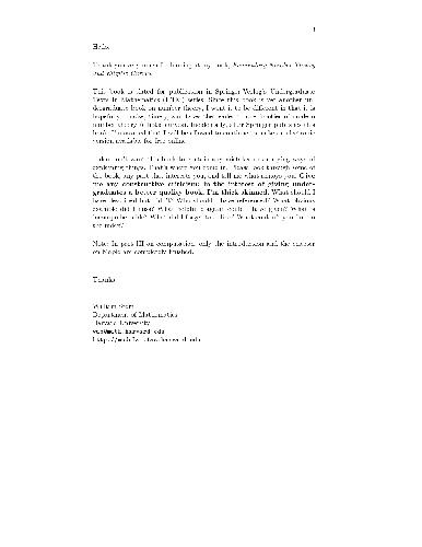 نظریه شماره ابتدایی و منحنی های بیضوی (پیش نویس وب ، ژوئن 2003)