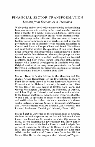 ﻿تحول بخش مالی: درس هایی از اقتصادهای در حال گذار