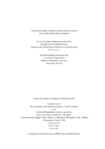 دانشگاه های رنسانس ایتالیا