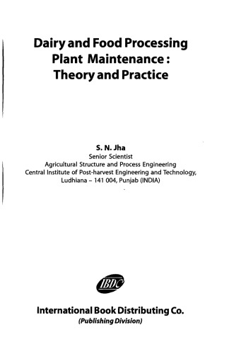نگهداری کارخانه لبنیات و فرآوری مواد غذایی ؛ نظریه و عمل