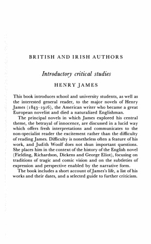 ﻿هنری جیمز: رمان های اصلی