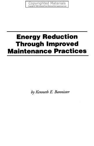 کاهش انرژی از طریق اقدامات تعمیر و نگهداری بهبود یافته