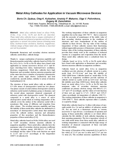 کنفرانس بین المللی الکترونیکی خلاء و کنفرانس منابع الکترونی الکترونی خلا: IVEC-IVESC 2012: مونتری ، کالیفرنیا ، 24-26 آوریل ، 2012