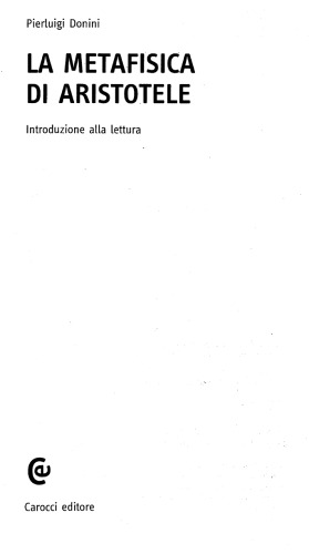 ﻿متافیزیک ارسطو. مقدمه ای بر خواندن
