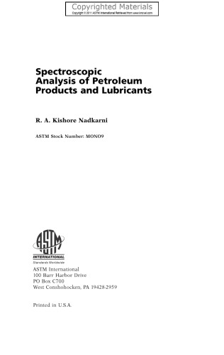 ﻿تجزیه و تحلیل طیف سنجی فرآورده های نفتی و روان کننده ها