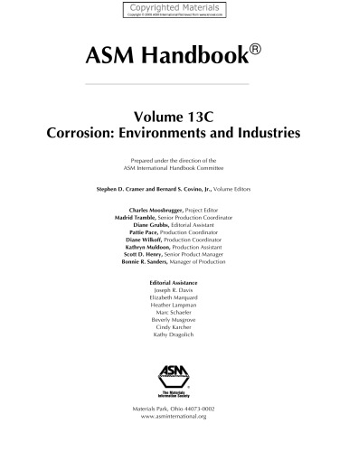 ﻿ASM Handbook, Volume 13C - Corrosion: Environments and Industries