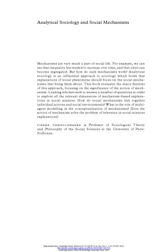 ﻿جامعه شناسی تحلیلی و مکانیزم های اجتماعی