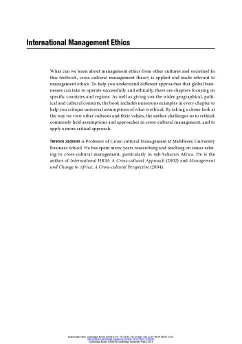 ﻿اخلاق مدیریت بین المللی: دیدگاهی انتقادی و بین فرهنگی