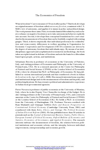 ﻿اقتصاد نظریه آزادی ، اندازه گیری و پیامدهای سیاست