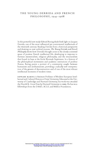 ﻿دریدا جوان و فلسفه فرانسوی، 1945-1968 (ایده ها در زمینه) جلد گالینگور