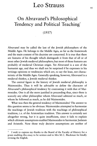 ﻿لئو اشتراوس - گرایش فلسفی آبراوانل [1937]