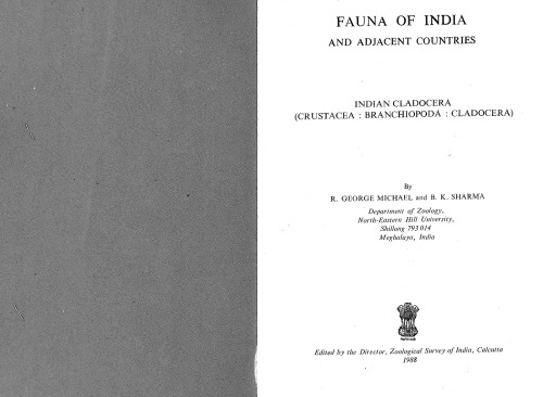 ﻿جانوران هند و کشورهای مجاور. Cladocera هندی (Crustacea. Branchiopoda. Cladocera)