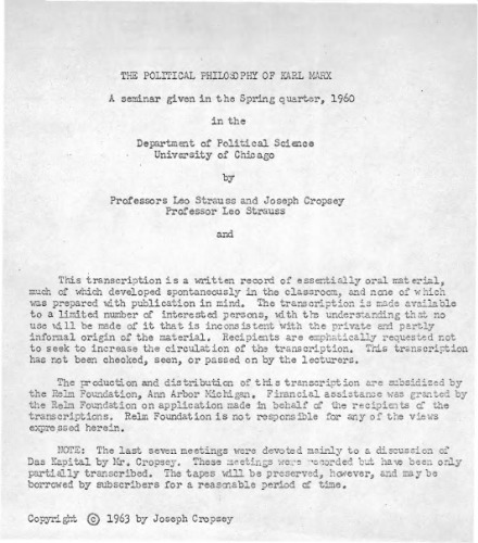 ﻿سمینار کارل مارکس [1960]