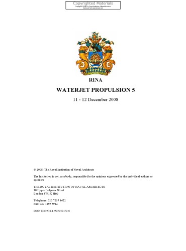 ﻿Waterjet Propulsion 5: 11-12 دسامبر 2008