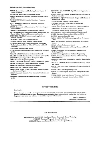 مدل سازی و کنترل فرآیندهای بیوتکنیکی. مجموعه مقالات اولین کارگاه IFAC ، هلسینکی ، فنلاند ، 17-19 اوت 1982