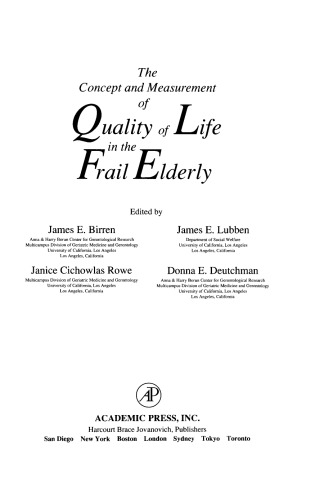 مفهوم و اندازه گیری کیفیت زندگی در افراد سالخورده