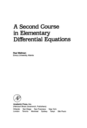 دوره دوم معادلات دیفرانسیل ابتدایی