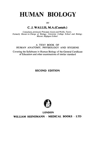 زیست شناسی انسانی. کتاب متن آناتومی انسان، فیزیولوژی و بهداشت