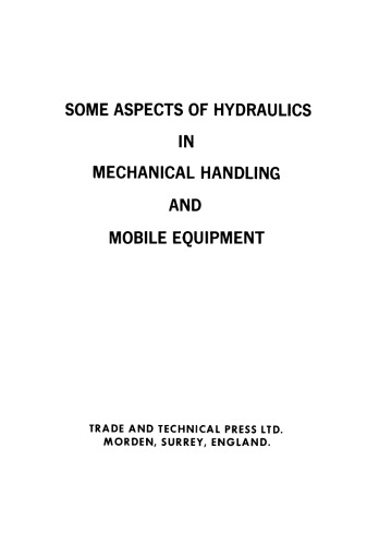 ﻿برخی از جنبه های هیدرولیک در حمل و نقل مکانیکی و تجهیزات سیار