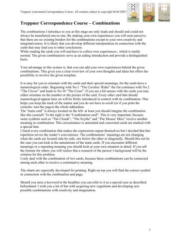 ﻿دوره مکاتبه ای Treppner در مورد کارت های Lenormand