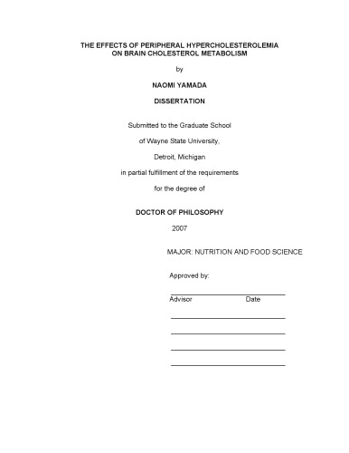 ﻿اثرات هیپرکلسترولمی محیطی بر متابولیسم کلسترول مغز