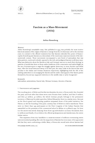 فاشیسم به عنوان یک جنبش توده ای