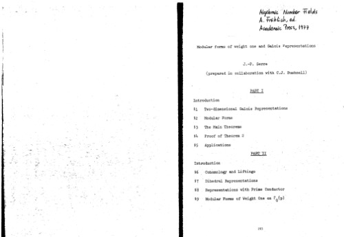 ﻿اشکال مدولار وزن یک و گالوا نمایش