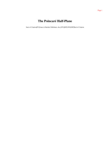 Poincare Half-Plane: دروازه ای به هندسه مدرن