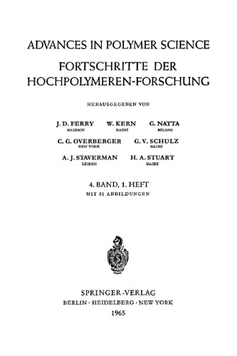﻿Fortschritte Der Hochpolymeren-Forschung