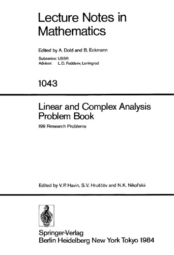 ﻿کتاب مسائل تحلیل خطی و مختلط: 199 مسئله تحقیق (نسخه انگلیسی، آلمانی و فرانسوی)