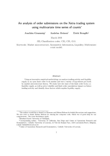 ﻿تجزیه و تحلیل ارسال سفارشات در سیستم تجارت Xetra