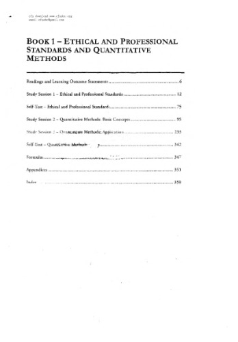 استانداردهای اخلاقی و حرفه ای و روشهای کمی کتاب 1 Schwesernotes 2009 آزمون CFA سطح 1 توسط Kaplan Schweser Schwesernotes