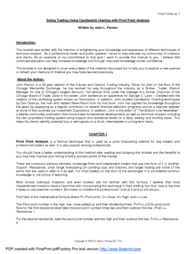 ﻿معاملات نوسانی با استفاده از نمودار کندل استیک با نقطه محوری